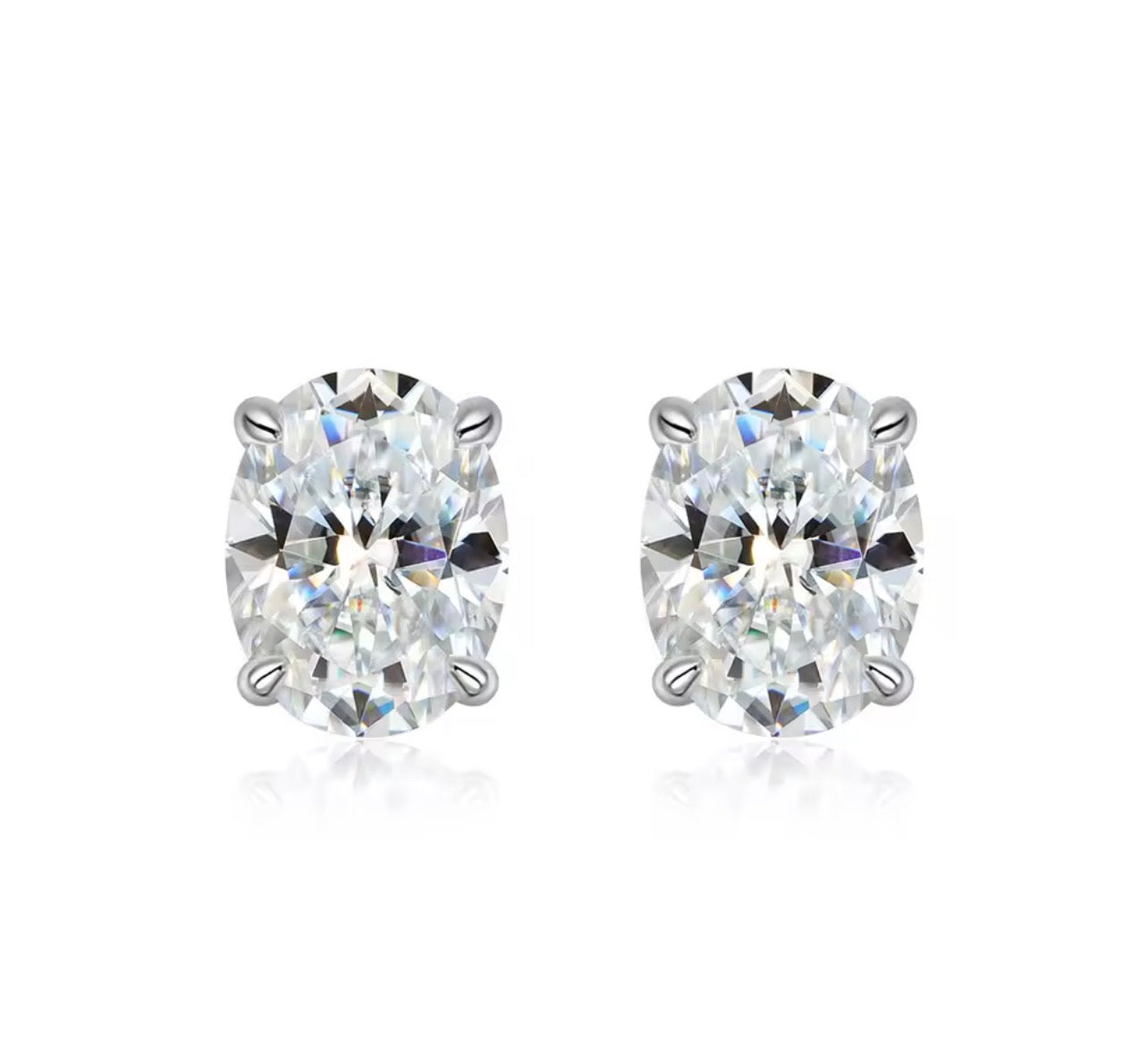 Oval Stud Lab Diamond Earrings