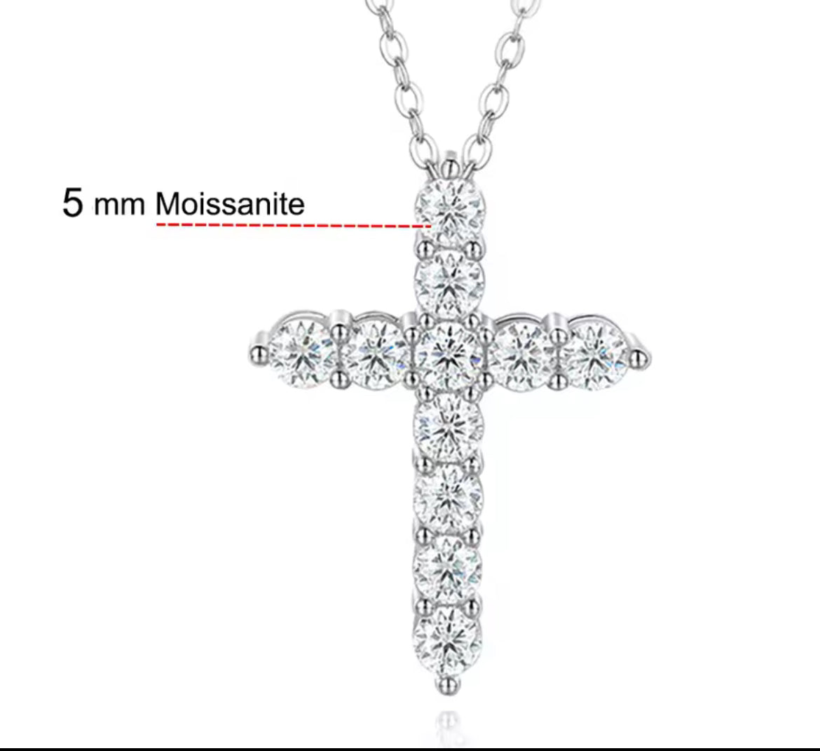 The Traditional Tiffany Lab Diamond Moissanite Cross Necklace