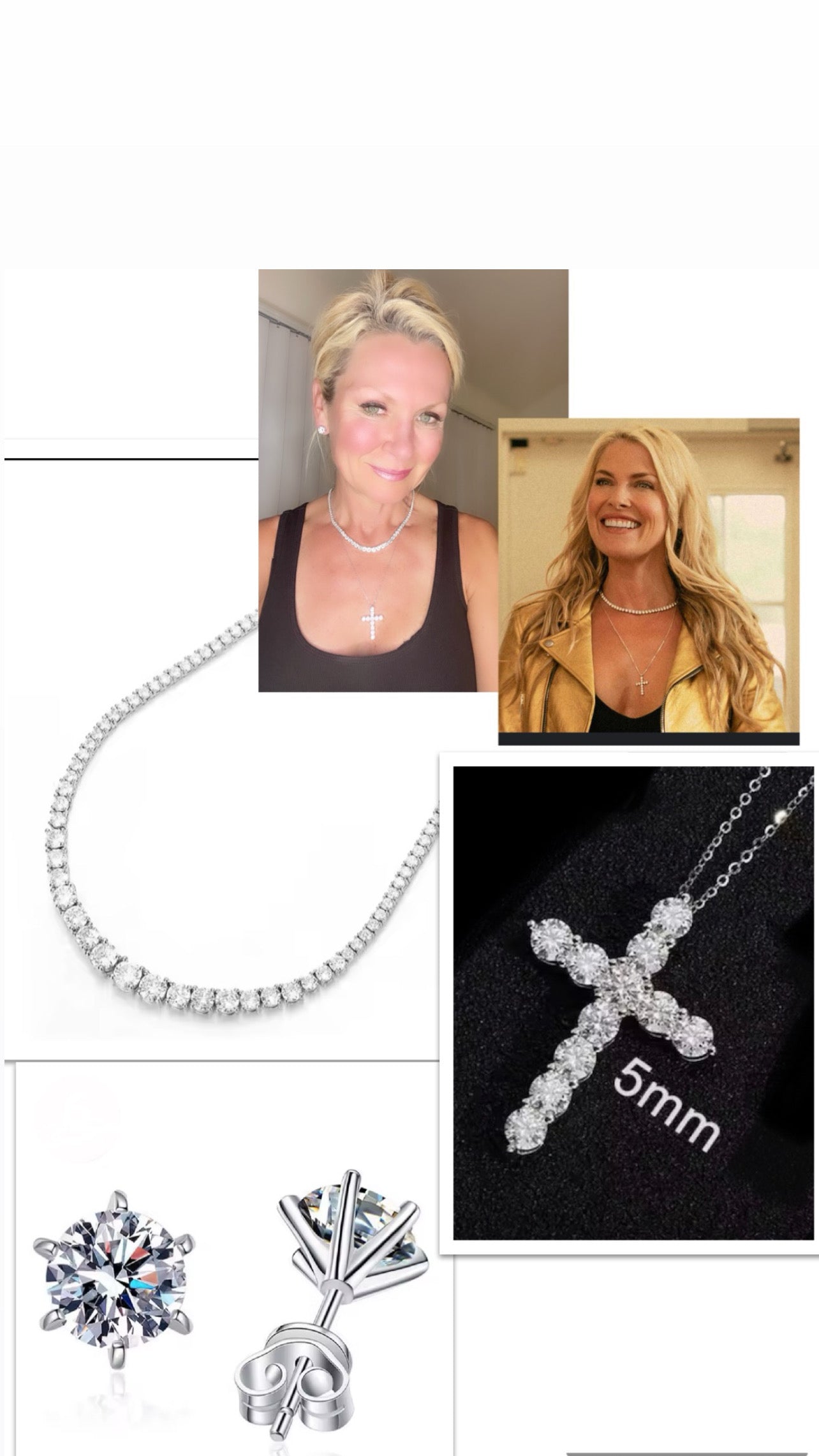 The Traditional Tiffany Lab Diamond Moissanite Cross Necklace