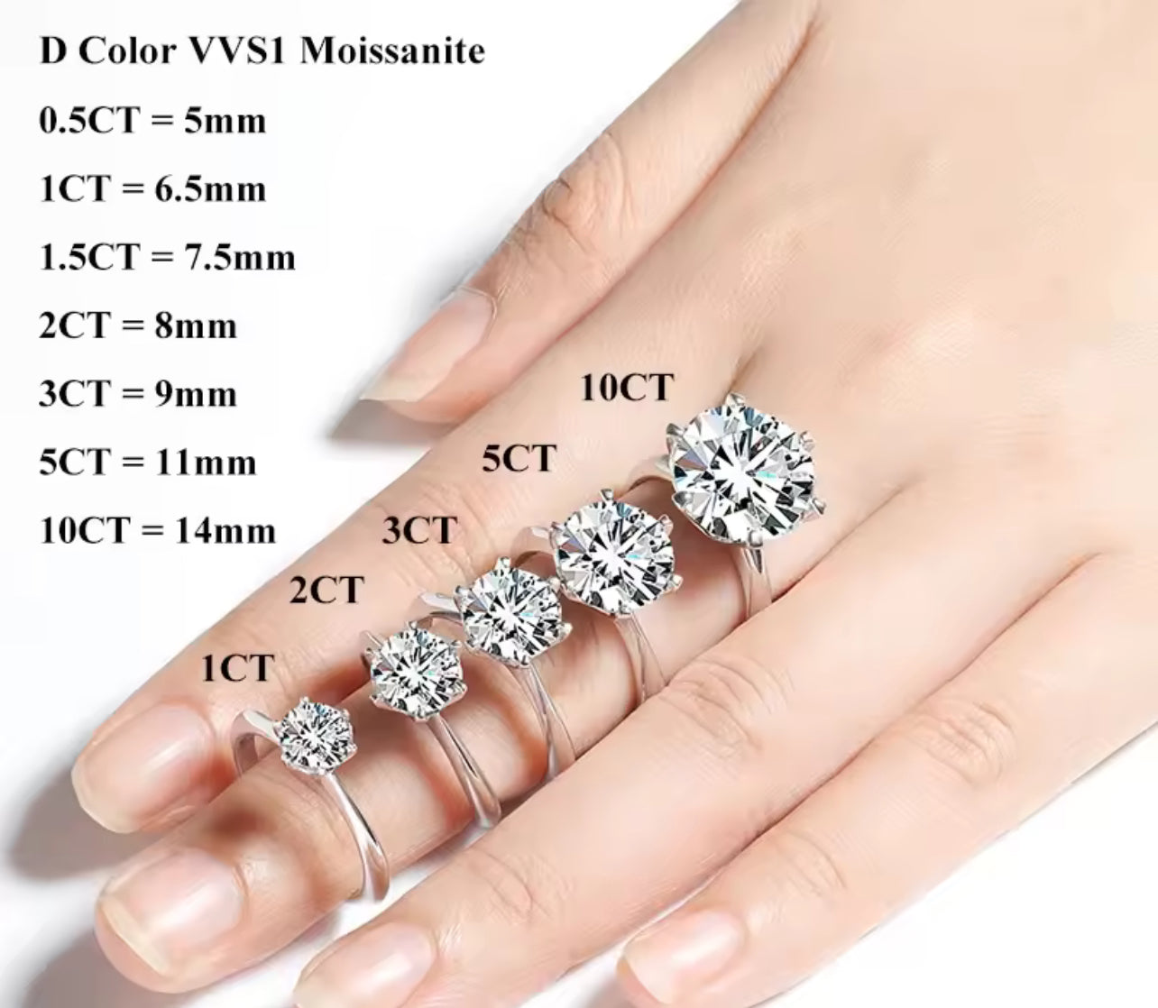 Traditional Tiffany Style Solitaire Lab / Moissanite Diamond Engagement Ring 1-10 CTs