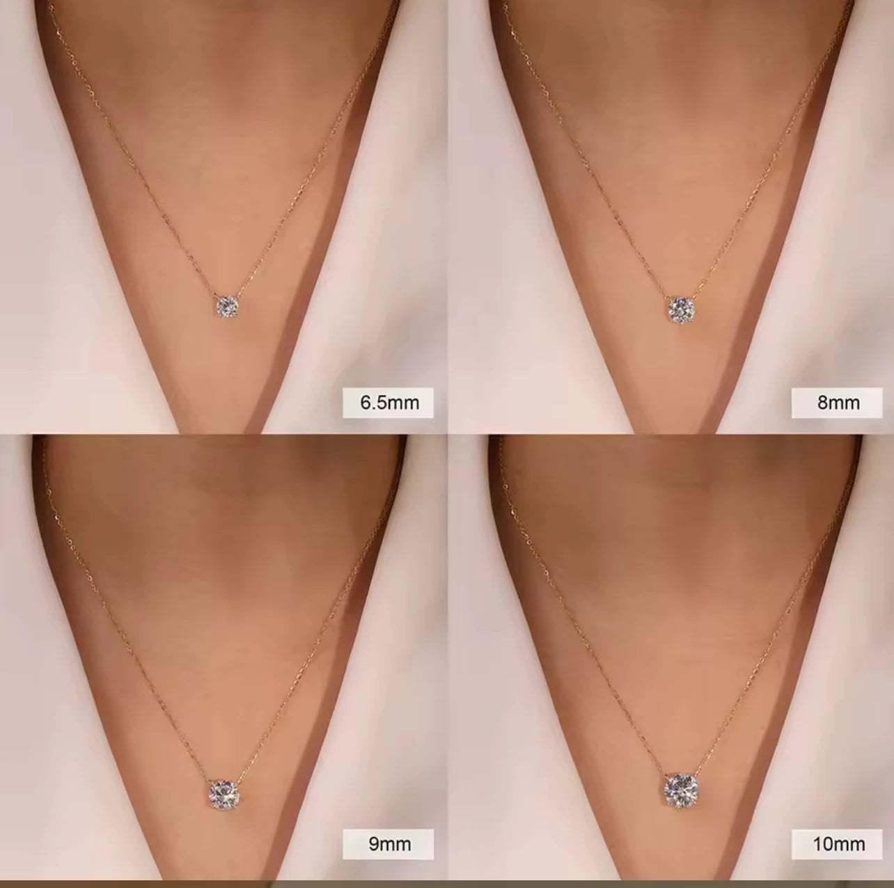 The Traditional Tiffany Solitaire Lab /Moissanite Diamond Pendant 16” necklace, set in sterling silver