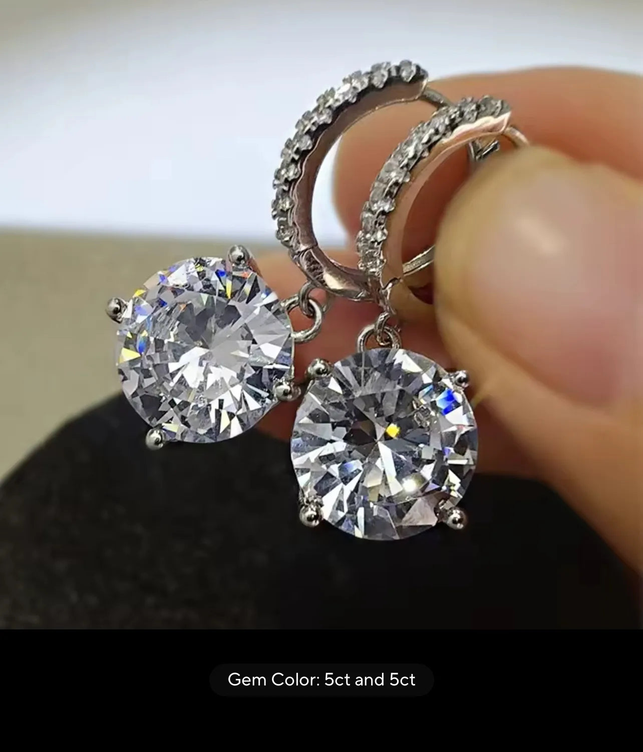 Lab/ Moissanite Diamond Huggie