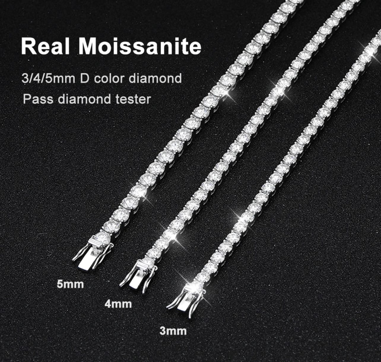 Tennis Bracelet Lab / Moissanite set in Sterling Silver