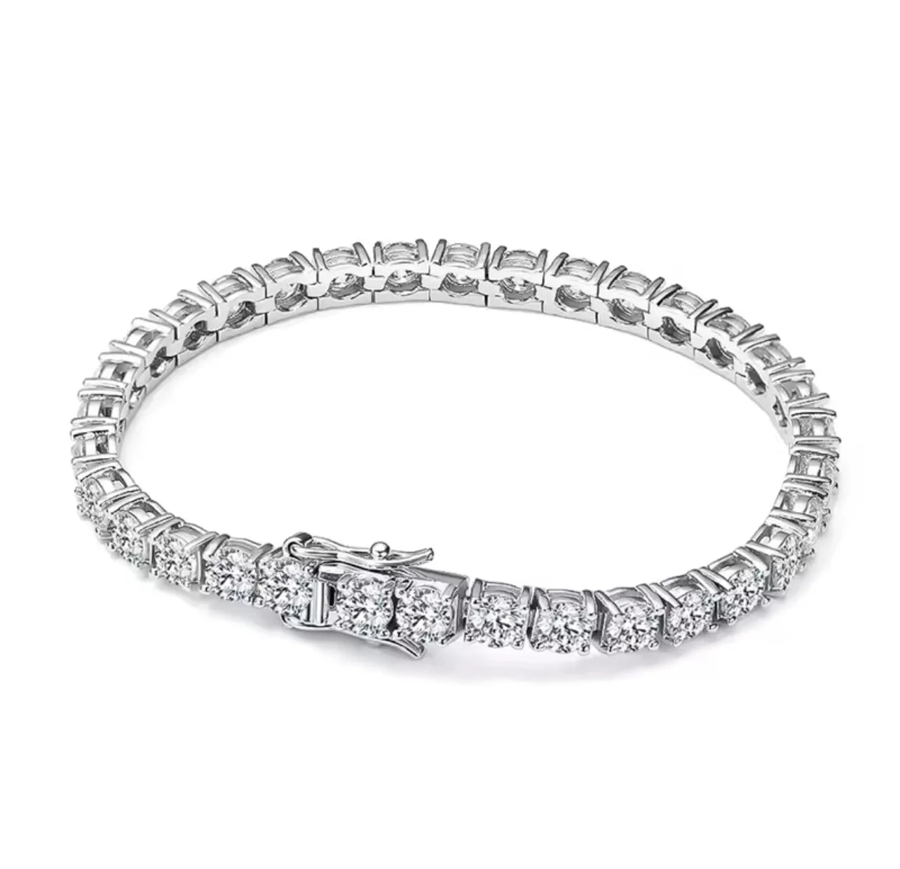 Tennis Bracelet Lab / Moissanite set in Sterling Silver