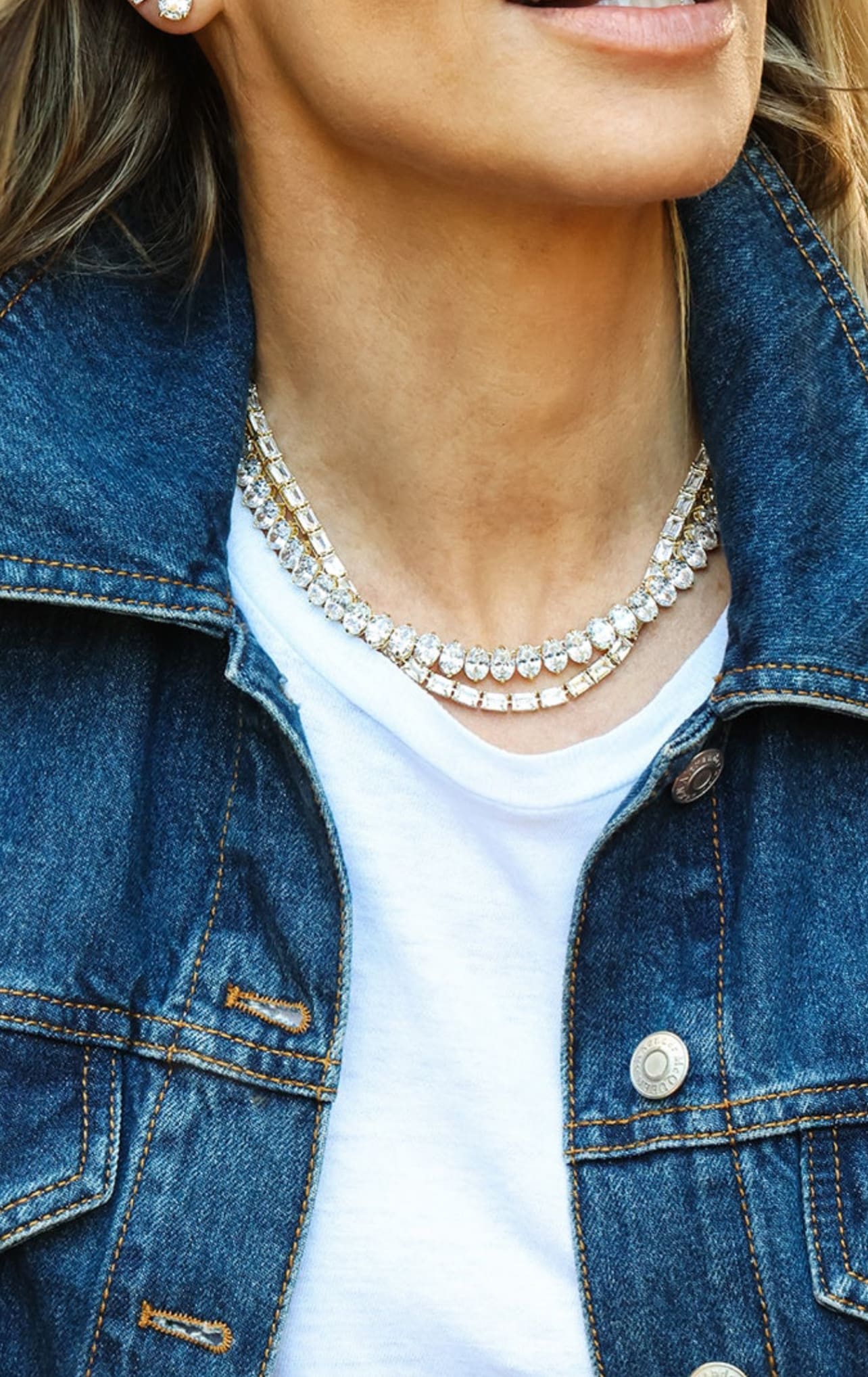 Gradual tennis Necklace Lab / Moissanite Diamonds set in sterling silver