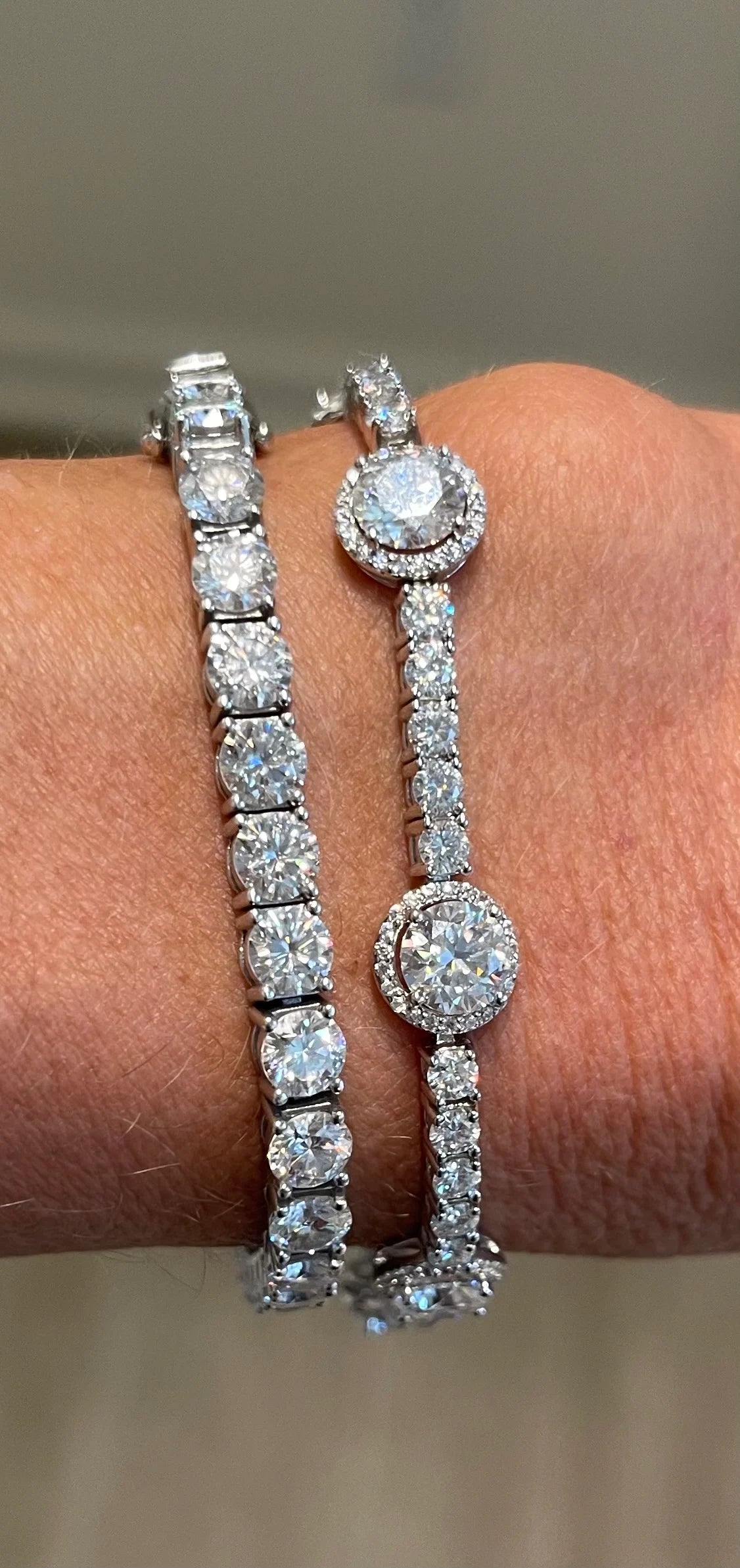 Tennis Bracelet Lab / Moissanite set in Sterling Silver