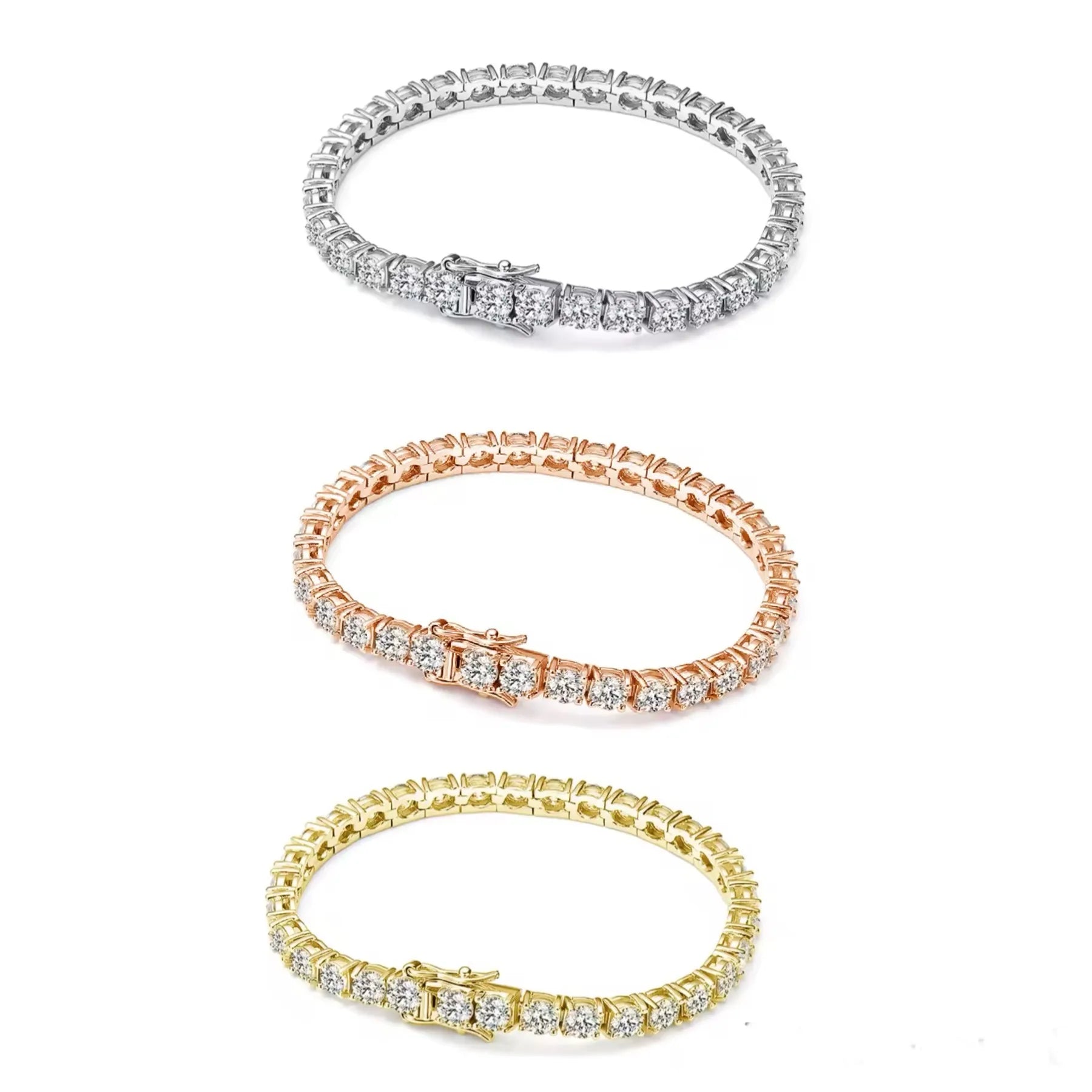 Tennis Bracelet Lab / Moissanite set in Sterling Silver