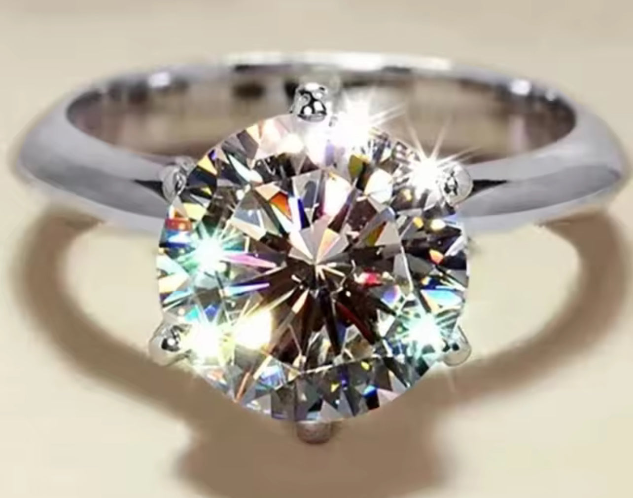 Traditional Tiffany Style Solitaire Lab / Moissanite Diamond Engagement Ring 1-10 CTs