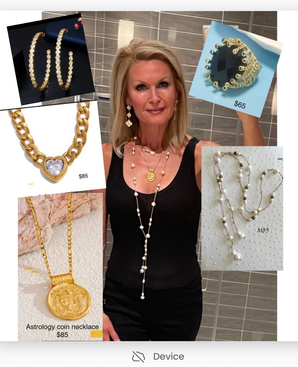 14 karat gold-plated astrology coin necklace