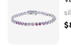 Silver bezel set pink stone tennis bracelet