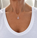 Lab Diamond Dancing 1ct Center Stone Halo Necklace