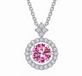 Lab Diamond Dancing 1ct Center Stone Halo Necklace