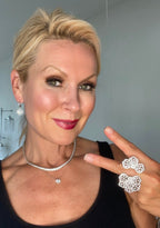 Double-flower ring shown styled
