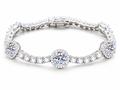 Halo Moissanite tennis bracelet on a clean white background