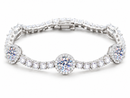 Halo Moissanite tennis bracelet on a clean white background