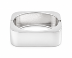 Large square silver bangle