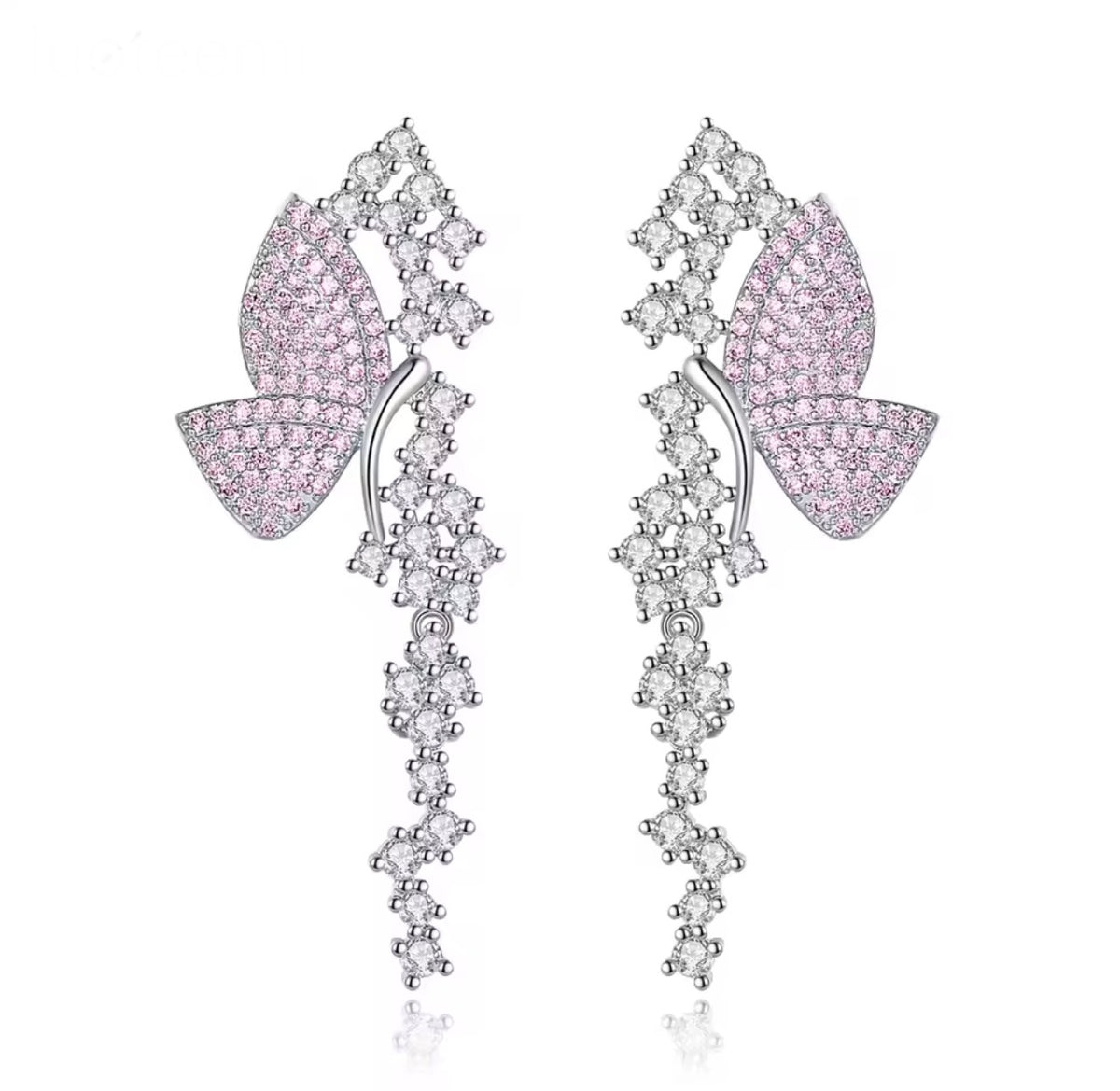 Matching butterfly earrings shown as a coordinating style; sold separately