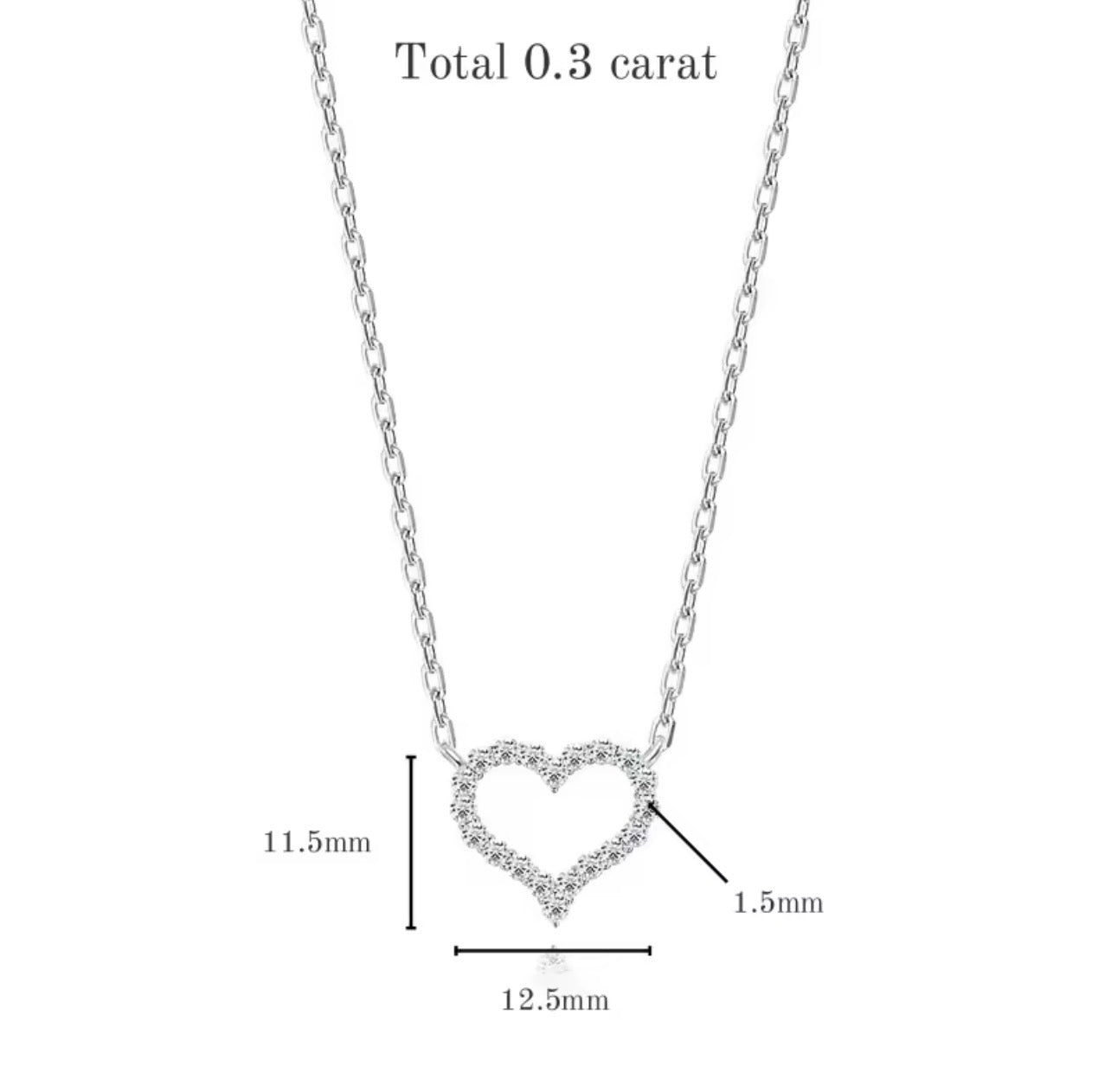 0.3 cttw moissanite heart necklace