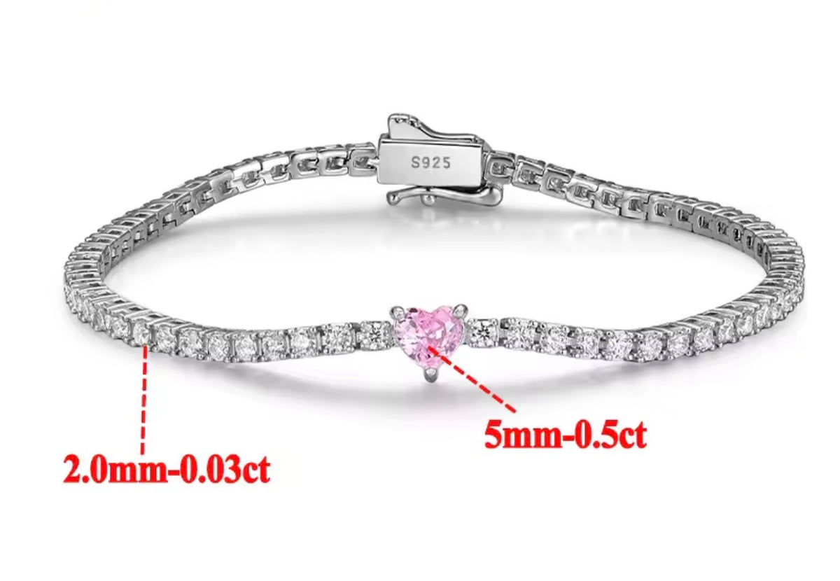 Pink heart bracelet original specifications photo