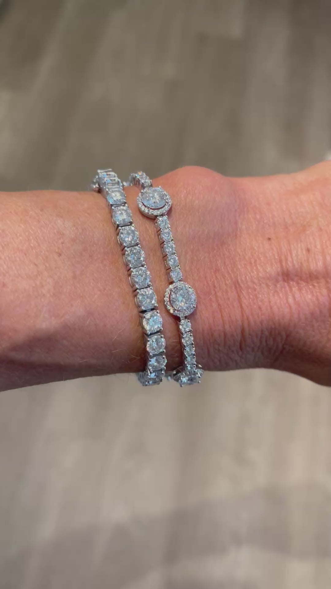 Tennis Bracelet Lab / Moissanite set in Sterling Silver