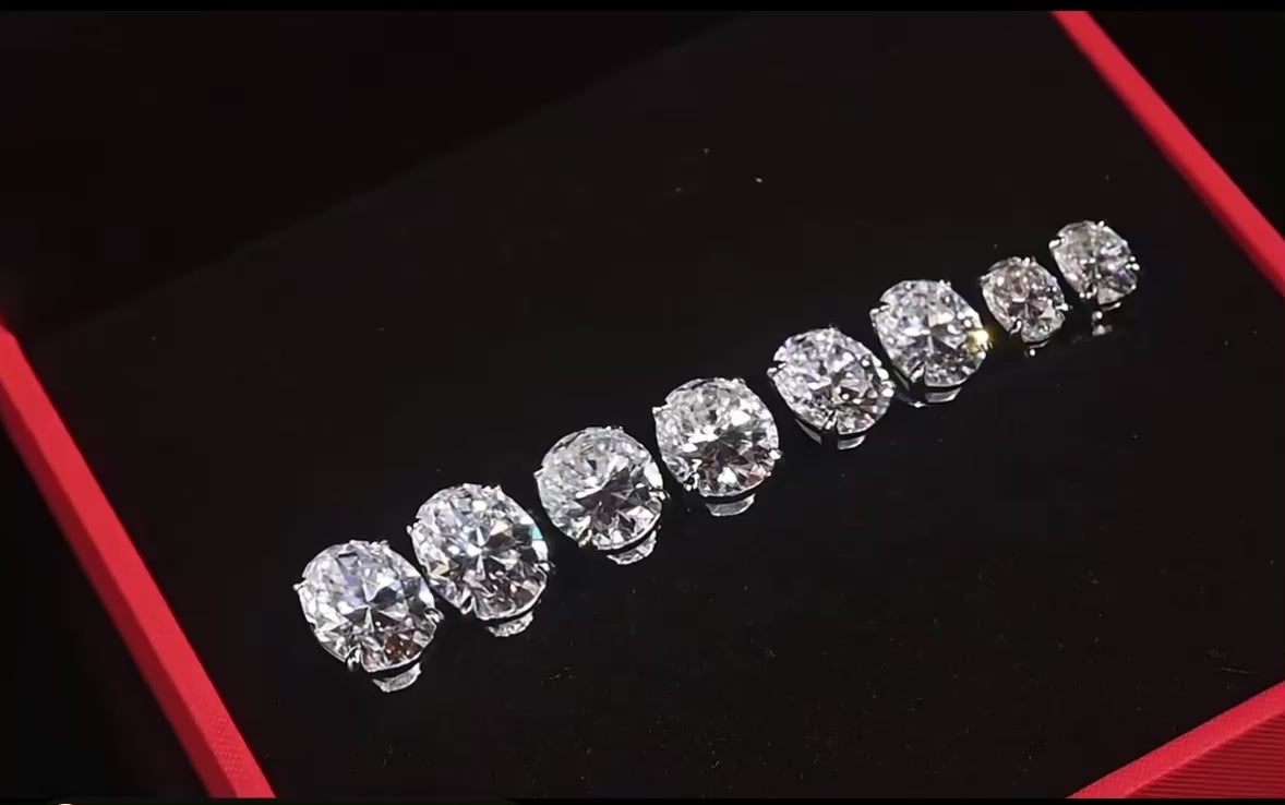 Oval Stud Lab Diamond Earrings