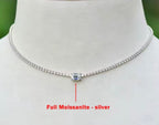 White center moissanite choker displayed on a white bust